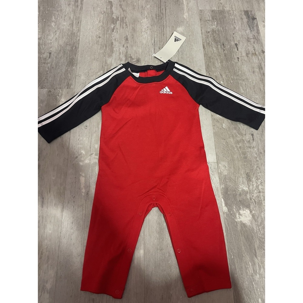 Adidas one-piece red with black long sleeve size 9 months Bag 6